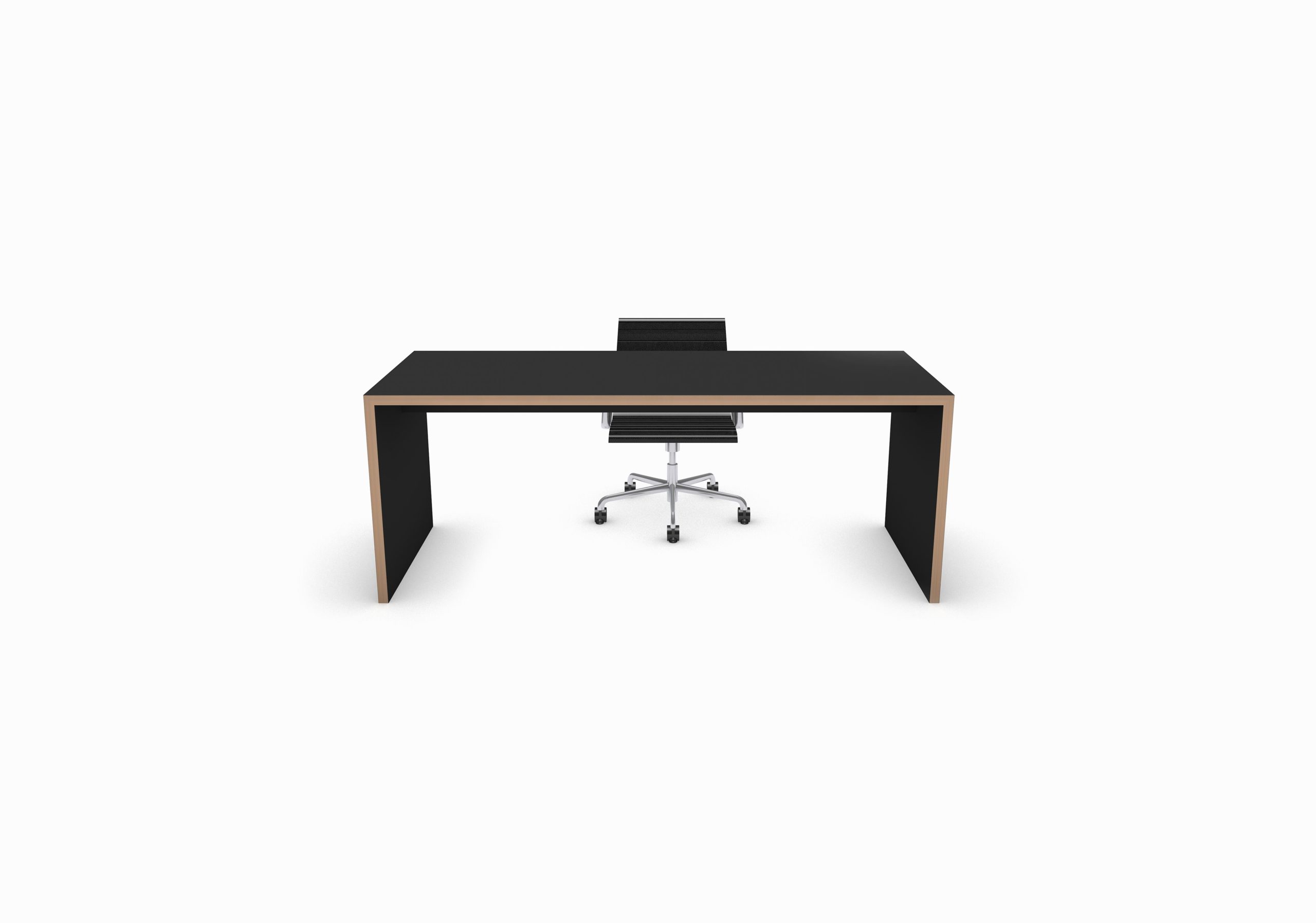 Configurator - AS Personal CheekTable / Wangentafel / Bureau - Vooraanzicht - Zwart